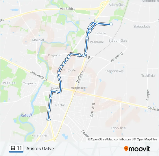 11 Bus Line Map
