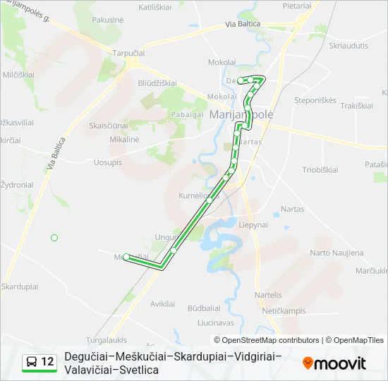 12 Bus Line Map