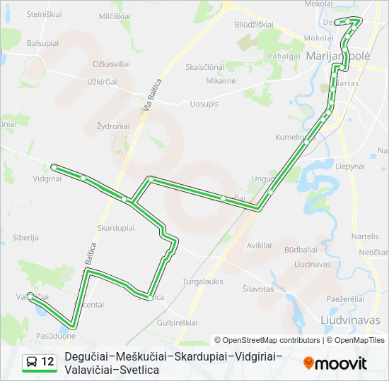 12 Bus Line Map