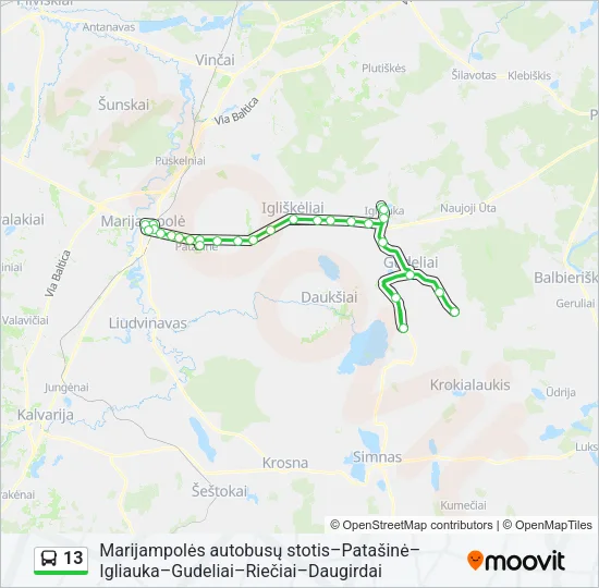 13 Bus Line Map