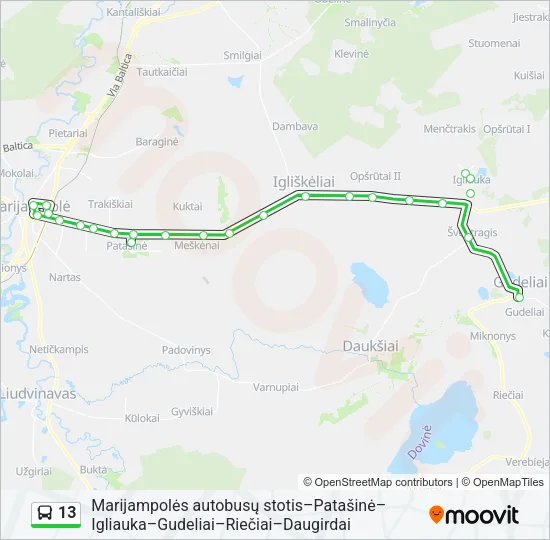 13 Bus Line Map