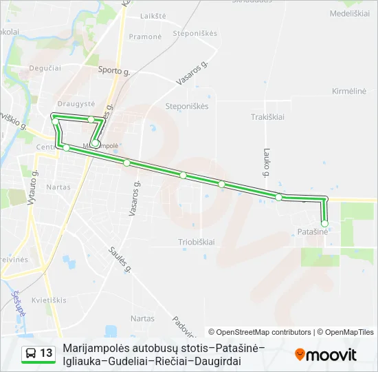 13 Bus Line Map