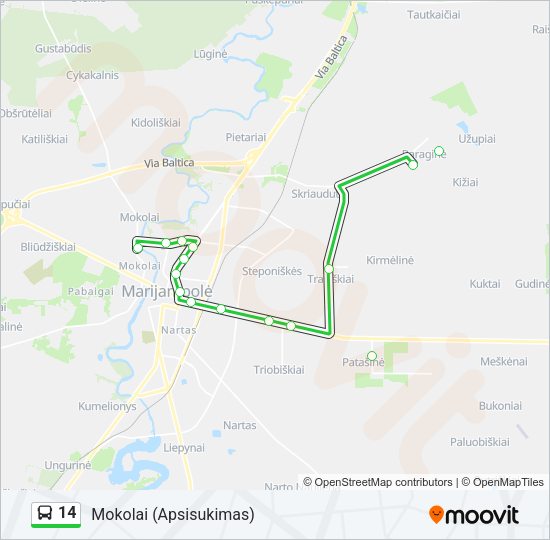 Автобус 14: карта маршрута