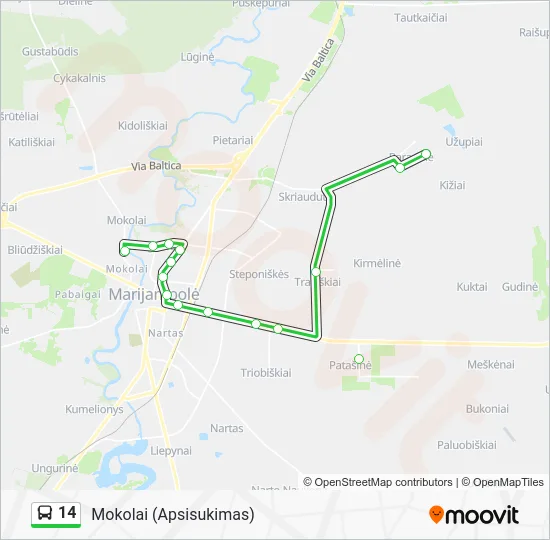 Автобус 14: карта маршрута