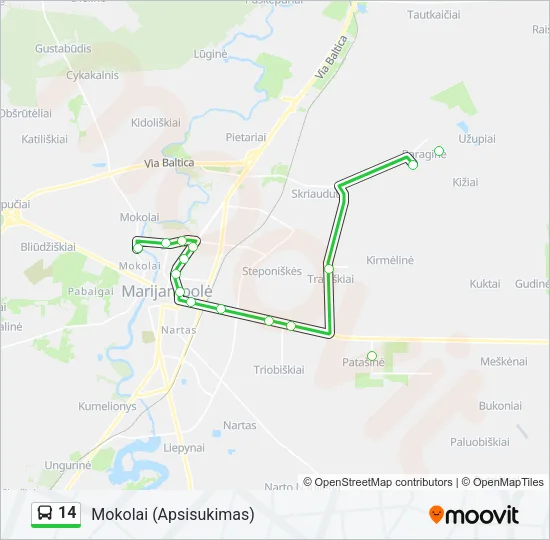 14 Bus Line Map