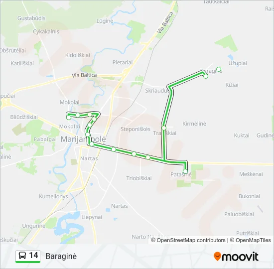 14 Bus Line Map