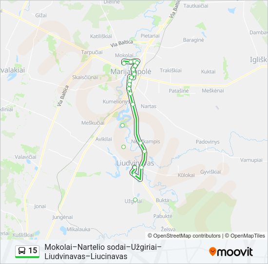 Автобус 15: карта маршрута