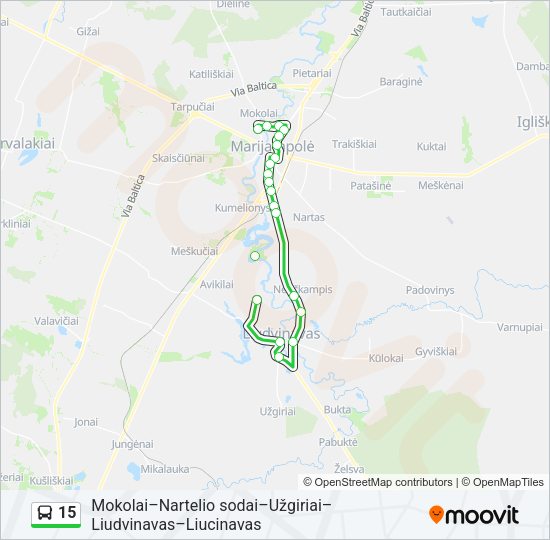 Автобус 15: карта маршрута