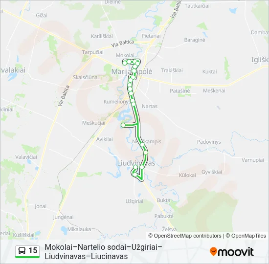 15 Bus Line Map