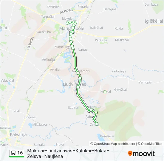 16 Bus Line Map