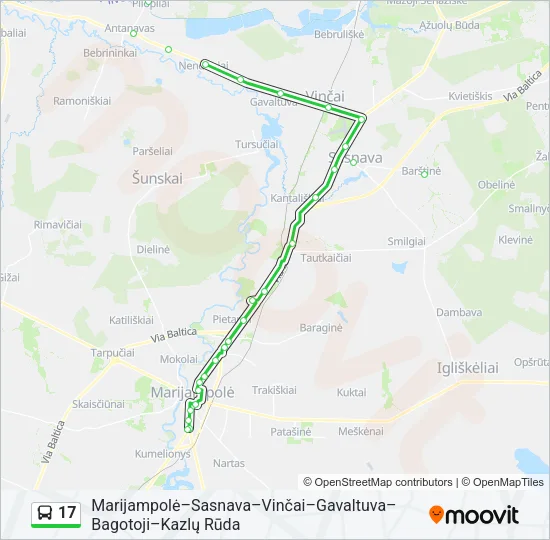 17 Bus Line Map
