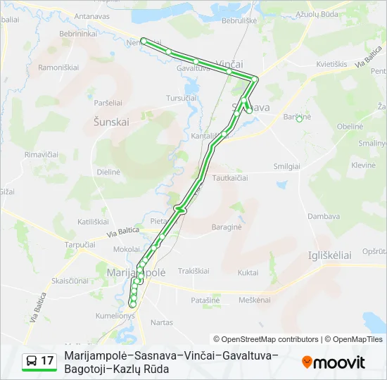 17 Bus Line Map