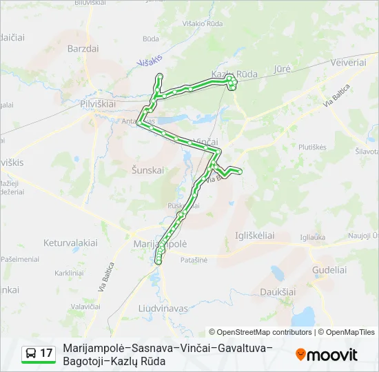 17 Bus Line Map