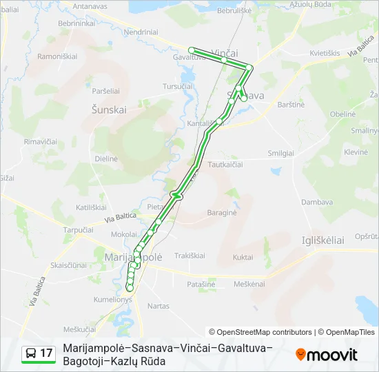 17 Bus Line Map