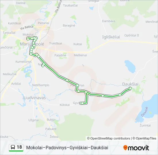 18 Bus Line Map