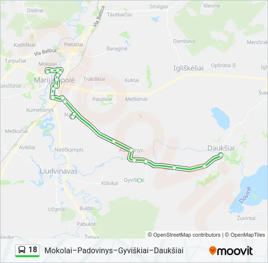 18 Bus Line Map