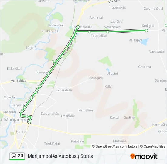 20 Bus Line Map