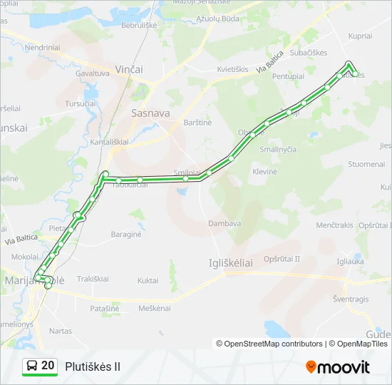20 Bus Line Map