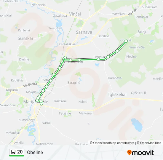 20 Bus Line Map