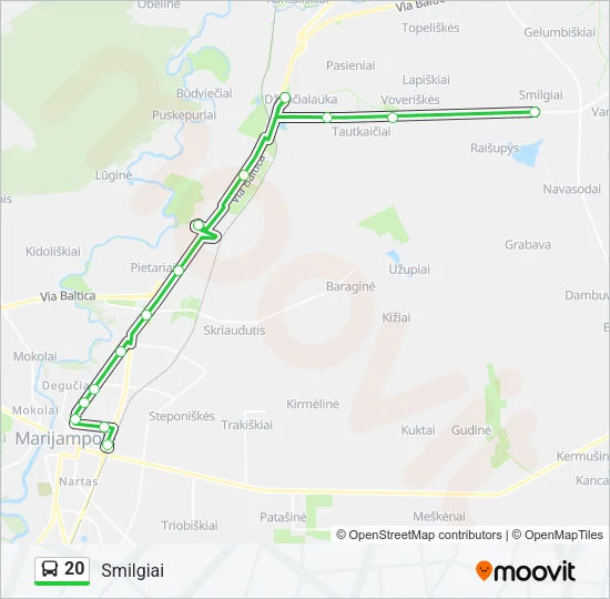 20 Bus Line Map