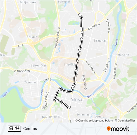 N4 Bus Line Map