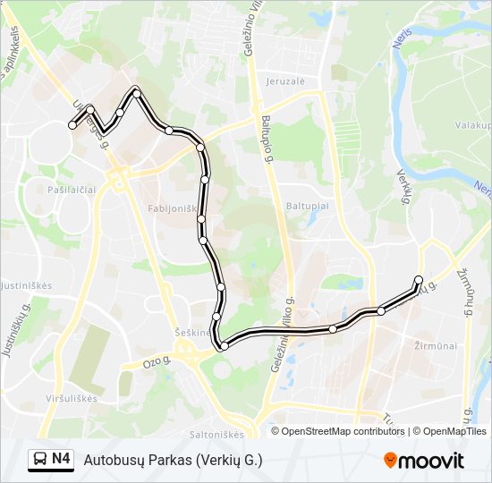 N4 Bus Line Map