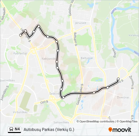 N4 Bus Line Map
