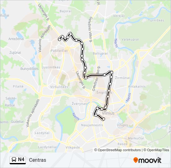N4 Bus Line Map