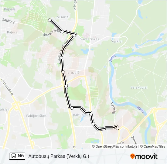 N6 Bus Line Map