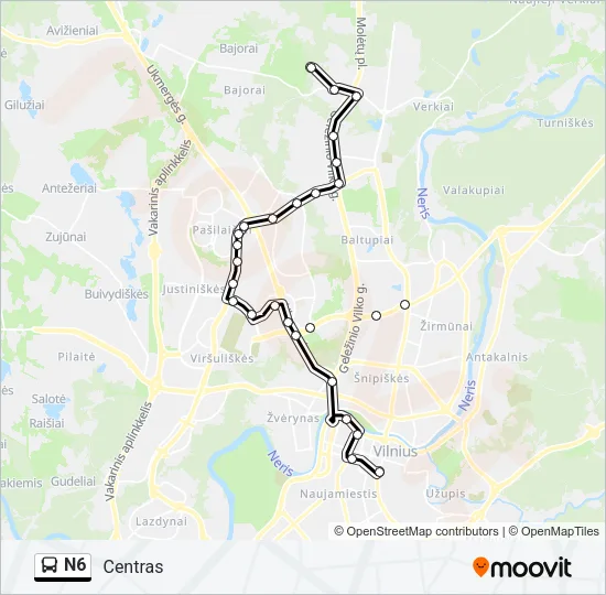 N6 Bus Line Map