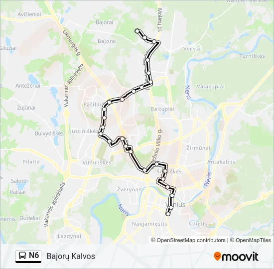 N6 Bus Line Map