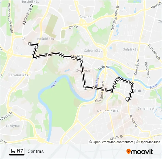 N7 Bus Line Map