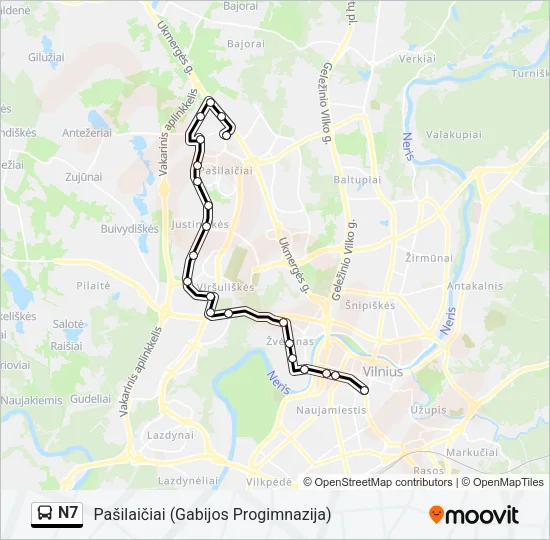 N7 Bus Line Map