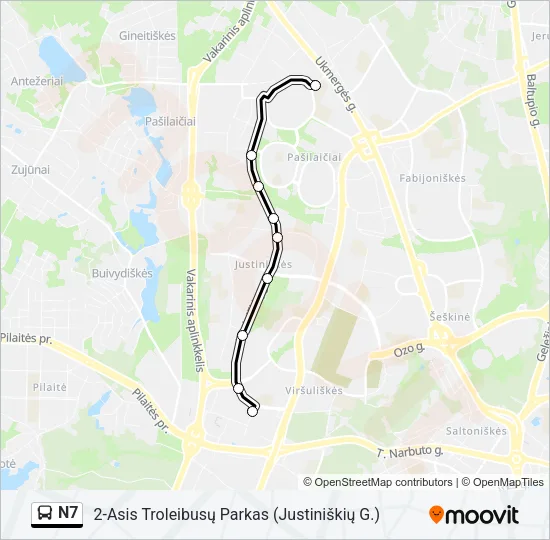 N7 Bus Line Map