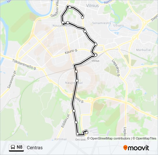 Автобус N8: карта маршрута
