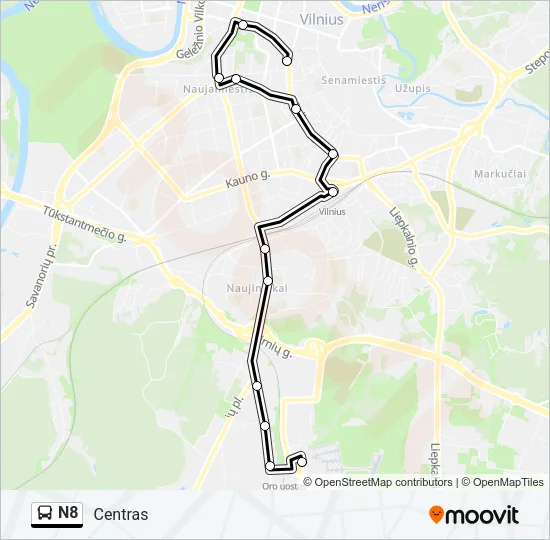 N8 Bus Line Map