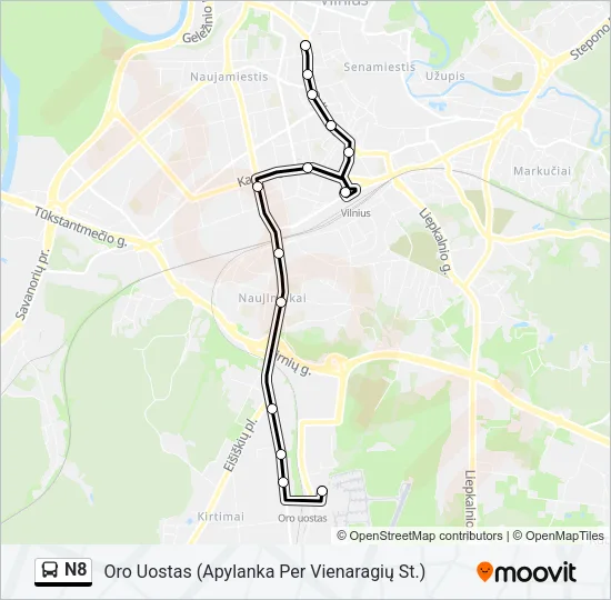 N8 Bus Line Map