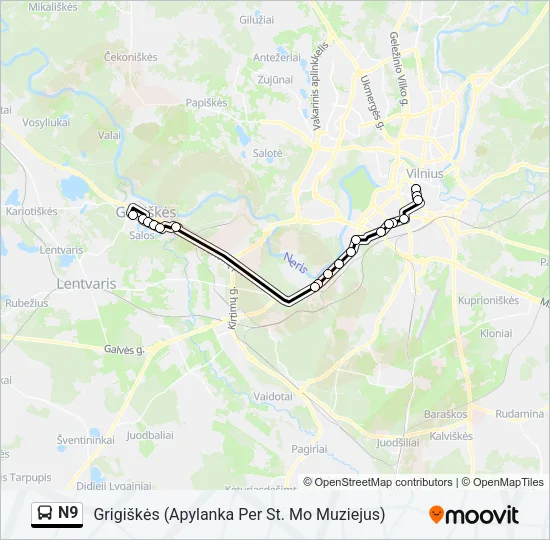 N9 Bus Line Map