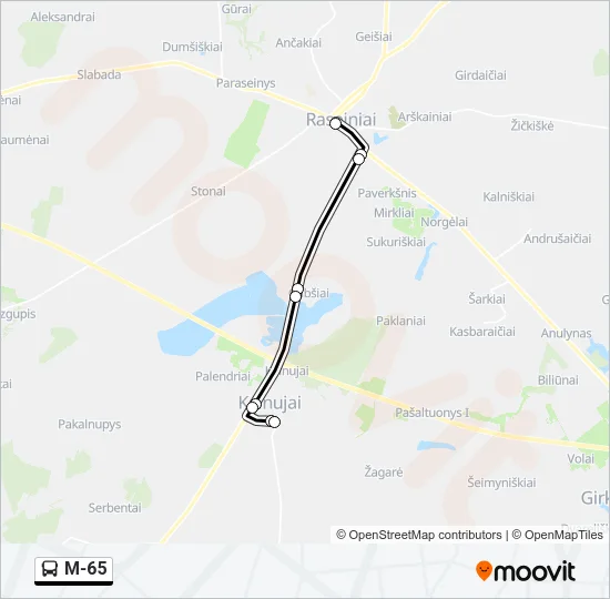 M-65 Bus Line Map