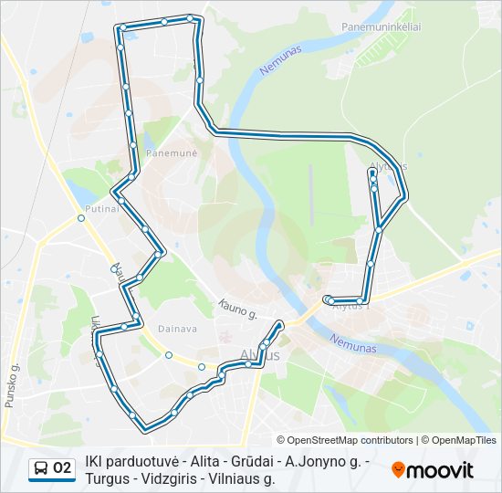 O2 Bus Line Map