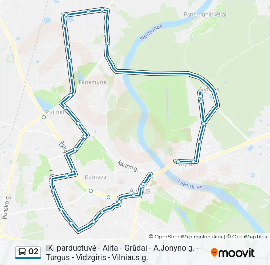 O2 Bus Line Map