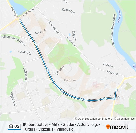 O2 Bus Line Map