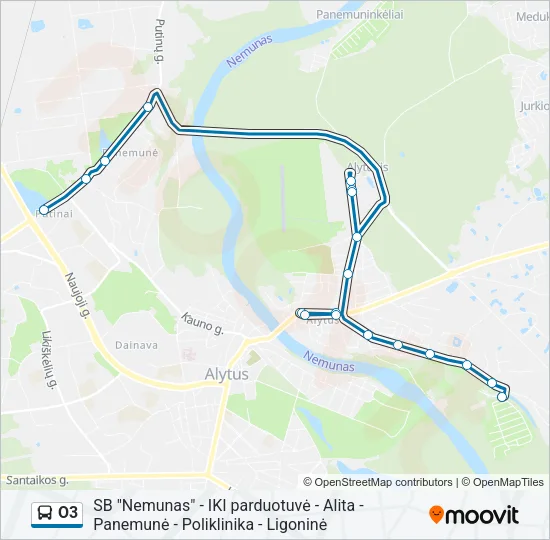 O3 Bus Line Map