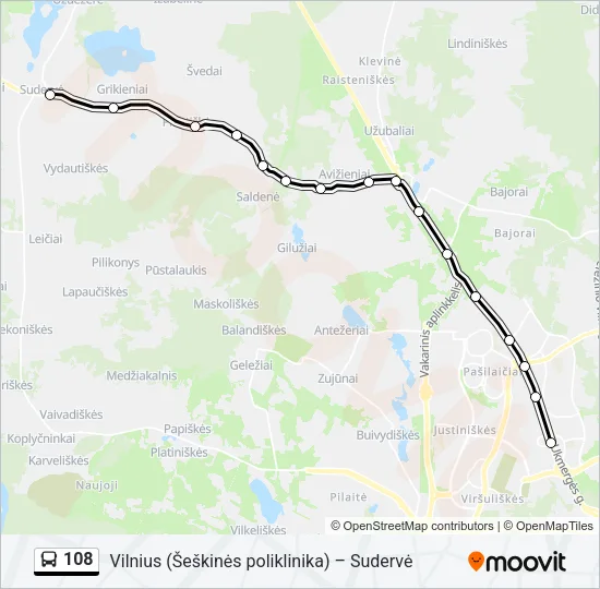 108 Bus Line Map