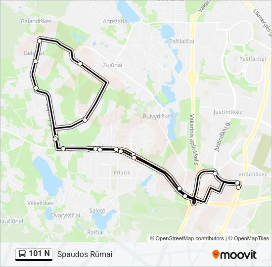101 N Bus Line Map