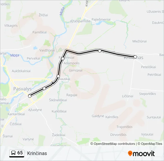 65 Bus Line Map