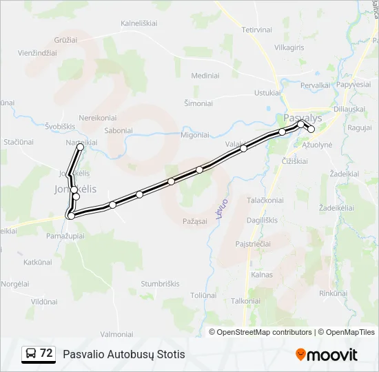 72 Bus Line Map