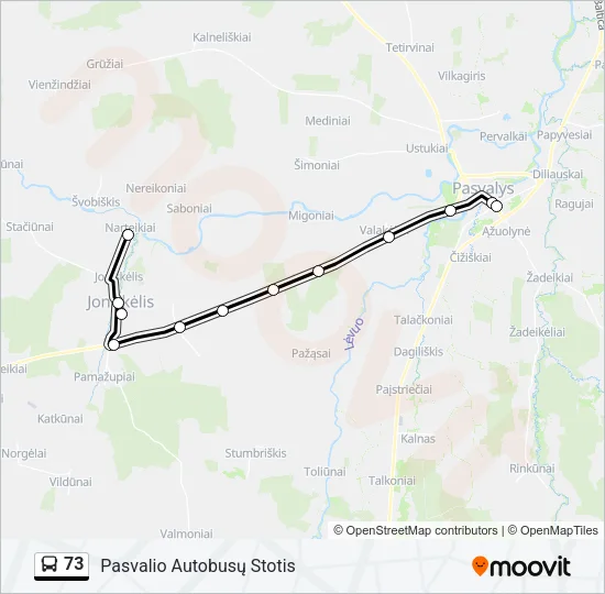 73 Bus Line Map