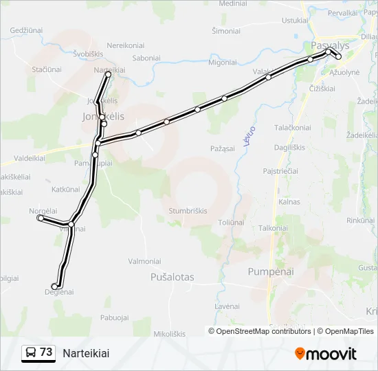 73 Bus Line Map