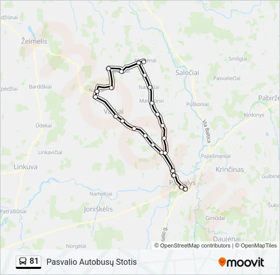 81 Bus Line Map